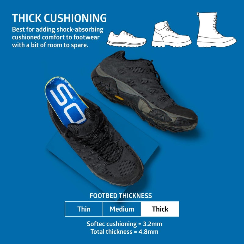 SOLE Performance Thick Insoles - Custom Moldable Orthotic Support for Any Arch Type, Plantar Fasciitis Relief - Mens Size 12/Womens Size 14, 1 Pair - Image 2